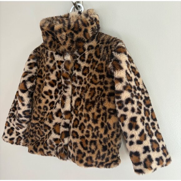 C&C California Faux Fur Leopard Print Sherpa Winter Coat Toddler Girls 3T - Picture 4 of 10